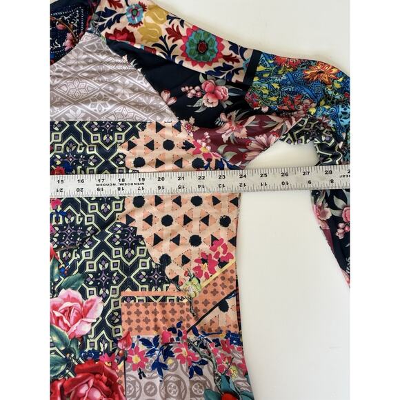 Johnny Was Verdell Patchwork Floral Festival Boho Shift Dress XL Scoop Neck - Picture 9 of 9